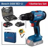 Gsb 183 Li Darbeli Tek BATARYALI Matkap Vidalama , Bosch 103 Parça Uç Aksesuar Seti ve Metre