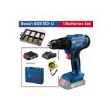 Gsb 183 Li Tek Bataryalı Darbeli Matkap Vidalama , Bosch 173 Parça Matkap Ucu Seti ve Metre