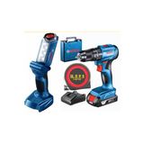 Gsb 185 Li Tek Batarya Darbeli Matkap Vidalama ve Bosch Glı 18 V-300 Şarjlı El Feneri