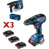 GSR18V-50 Akülü VIDALAMA+GBH180-LI Şarjlı Kırıcı +3x 2AH Akü+1xdolum Cihazı