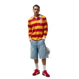 GSStore Galatasaray Erkek Polo Sweatshirt E251207, Sarı-Kırmızı, 2XL