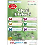GSticker İsme Özel Okul Etiketi İsim Etiketi Kalem Defter Etiketi Sticker Kelebek Figürlü İsimli Etiket