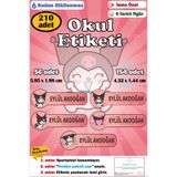 GSticker İsme Özel Okul Etiketi İsim Etiketi Kalem Defter Etiketi Sticker Kuromi Figürlü Kız İsimli Etiket