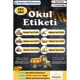 GSticker İsme Özel Okul Etiketi Kalem Defter Etiketi Sticker Erkek Çocuk Iş Makinaları Isim Etiketi