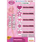 GSticker İsme Özel Okul Etiketi Kalem Defter Etiketi Sticker Kız Çocuk Figürlü İsim Etiketi