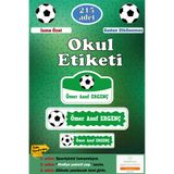 GSticker İsme Özel Okul Etiketi Kalem Defter Etiketi Sticker Kız Çocuk Futbol Figürlü İsim Etiketi