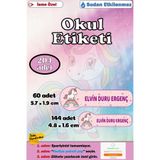 GSticker İsme Özel Okul Etiketi Kalem Defter Etiketi Sticker Kız Çocuk Unicorn Figürlü İsim Etiketi