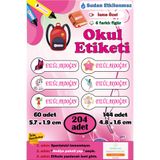 GSticker Kişiye İsme Özel Okul Etiketi İsim Etiketi Kalem Defter Etiketi Sticker Kız Figürlü İsimli Etiket