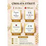Gsticker Kişiye Özel Madlen Çikolata Etiketi Nişan Düğün Söz Nikah İsimli Baskılı Sticker Etiket Kare