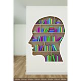 GSticker Kitap Kafa Kitap Rafı Sticker Okul Posteri Anaokulu Anasınıfı Kreş Çocuk Odası Duvar Sticker
