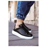 GT Ayakkabı 8 cm Boy Uzatan Gizli Topuk Siyah Beyaz Erkek Spor Ayakkabı GTchestr01500