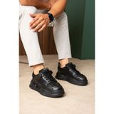 GT Ayakkabı 8 cm Boy Uzatan Gizli Topuk Siyah Erkek Spor Ayakkabı GTCH261700