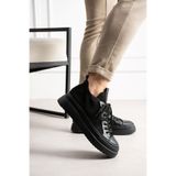 GT Ayakkabı 8 cm Boy Uzatan Gizli Topuk Siyah Triko Erkek Spor Ayakkabı GTch002700