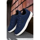 GT Ayakkabı Boy Uzatan 6 cm Gizli Topuk Lacivert jean Erkek Spor Ayakkabı GTjean010