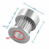 GT2 16 Diş Alüminyum Kasnak 5mm Delik Çapı 6mm Kayış Zamanlayıcı Doğrusal Haraket Pozisyonlayıcı