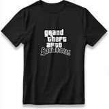 Gta San Andreas Tişört Model Baskılı Oversize Unisex %100 Pamuklu Nefes Alan Kalın Kumaşlı T-Shirt - Siyah - XL