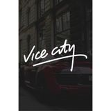Gta Vice City Oto, Araba, Motor Cam Sticker - 15 x 7,5 Cm - Beyaz