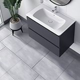 Gtm Banyo Alba Soft Çekmeceli Lavabo Dolabi Antrasit 80 Cm Antrasit