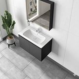 Gtm Banyo Alpu Aynalı Dolaplı Banyo Dolabı Antrasit 80 Cm