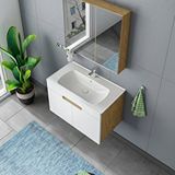 Gtm Banyo Troy Ayna Dolapli Banyo Dolabi Seti Beyaz / Meşe 60 Cm