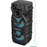 GTS-1560 Çift Sürücülü Taşınabilir Ses Bombası - Ritim Duyarlı Renkli LED Işıklı Kablosuz Bluetooth Hoparlör (Siyah)