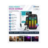 GTS-1793 Bluetooth Speaker Mikrofonlu Taşınabilir Şarjlı Kablosuz Hoparlör Rgb Fm Radyo Hafıza Kartı ve Usb Girişli Led Işıklı 10W Parti speaker