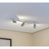 GU10 3lü Üçlü Beyaz Gövde Krom Başlıklı Hareketli Tasarruflu LED Tavan Spot Avize - Krom - Beyaz