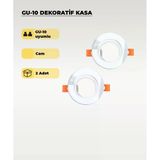 Gu10 Dekoratif Cam Spot Kasa (2 Adet) – Gömme Tavan Uyumlu, Şık Tasarım