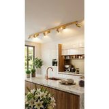 GU10 Duy Os ram 8’li Hareketli LED Spot Tavan Avize 150 cm Mat Altın Gold Kaplama Salon Aydınlatma