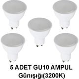 GU10 LED Çanak Ampul PAR16 5 Adet - Gün Işığı