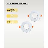 Gu10 Uyumlu Şeffaf Cam Spot Kasa (2’Li Set) – Dekoratif Gömme Tavan Uyumlu