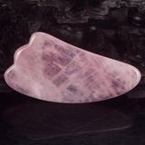 Gua S-H-A Kaşıma Masaj Aleti, Doğal El Yapımı Gül Kuvars Wing-Shape Gua-Sha Board Geleneksel M - Çok Renkli
