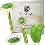 Gua Sha & Jade Roller 3'Ü 1 Arada, Yüz Silindiri, Guasha Yüz Masajı Cilt Bakım Alet Seti, Kırışıklıkları Ve Göz Şişliklerini Gidermek İ