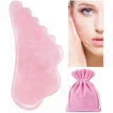 Gua Sha masaj aleti, yüz ve vücut cilt masajı için, pembe kuvars taşından yapılmış, akupresür kazıyıcı, Gua Sha yüz aletleri için (kanat)