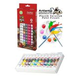 Guaj Boya 12 Renk Nova Color 12 Ml Tüp 1 Paket 12 Li Guaj Boya Seti ve Yuvarlak Resim Paleti Fırçalı 1 Paket 10 Hazneli