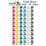 Guaj Boya 3 Ml 6 Renk 10 Paket Mini Küçük Guaj Boya Etkinlik Boyama Boyası Su Bazlı Resim Okul Öncesi Kreş Ana Sınıfı