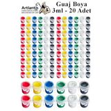 Guaj Boya 3 Ml 6 Renk 20 Paket Mini Küçük Guaj Boya Etkinlik Boyama Boyası Su Bazlı Resim Okul Öncesi Kreş Ana Sınıfı