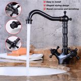Guangdong Spirit Bakır Orb Musluk Siyah Çift Kolları Sıcak ve Soğuk Evye Lavabo Bataryası Bataryası