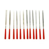 GUANGLANG 12 Parça İğne Dosya Seti, Katlanır Kanvas Çantalı, Şekilli Küçük Çelik Dosyalar, Yarım Yuvarlak, Üçgen, Düz, Kare, Ahşap, Metal, Plastik ve Takı Hassas Çalışmaları için Alet
