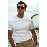 GUARAZ Erkek Slimfit Dar Kesim Bisiklet Yaka %100 Organik Pamuk Düz Basic Yazlık T-shirt