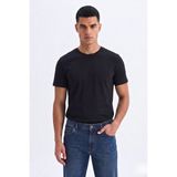 Guaraz Erkek/unisex Slim Fit Dar Kesim Likralı Vücuda Oturan Yumuşak Dokulu Bisiklet Yaka Tişört - Siyah - XL
