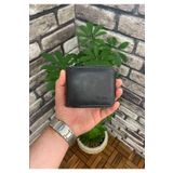 GUARD 2265/C01.039 Antik Siyah Fermuarlı Yatay Mini Deri Cüzdan