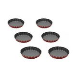 Guardini Mini Tart Kalıbı Seti 6'lı 12 cm Granit Kırmızı Yapışmaz Kaplama Özelliği ile