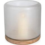 Guaxs Mumbai Lantern Base Oak Glass Clear Cam Büyük Boy Dekoratif Obje - Standart