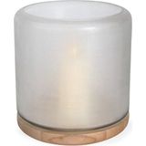 Guaxs Mumbai Lantern Base Oak Glass Clear Cam Orta Boy Dekoratif Obje - Standart