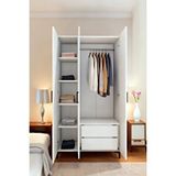 Gubimo 106-gardırop 3 Kapılı,4 Raflı Ve Gizli 2 Çekmeceli Elbise Dolabı /beyaz