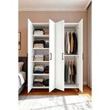Gubimo 114-gardırop 4 Kapılı,,4 Raflı,2 Askılıklı Elbise Dolabı /beyaz