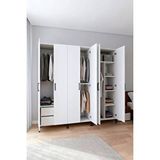 Gubimo 122-gardırop 6 Kapılı,2 Çekmeceli,4 Raflı,2 Askılıklı Elbise Dolabı /beyaz