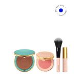 Gucci Beauty Blush 04 Bright Coral + Poudre De Beauté Éclat Soleil 4 Tan + Gucci Fırça Ve Mini Mascara Makyaj Seti - Krem