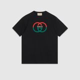 Gucci Cotton Jersey Prınted T-Shırt - M - Siyah